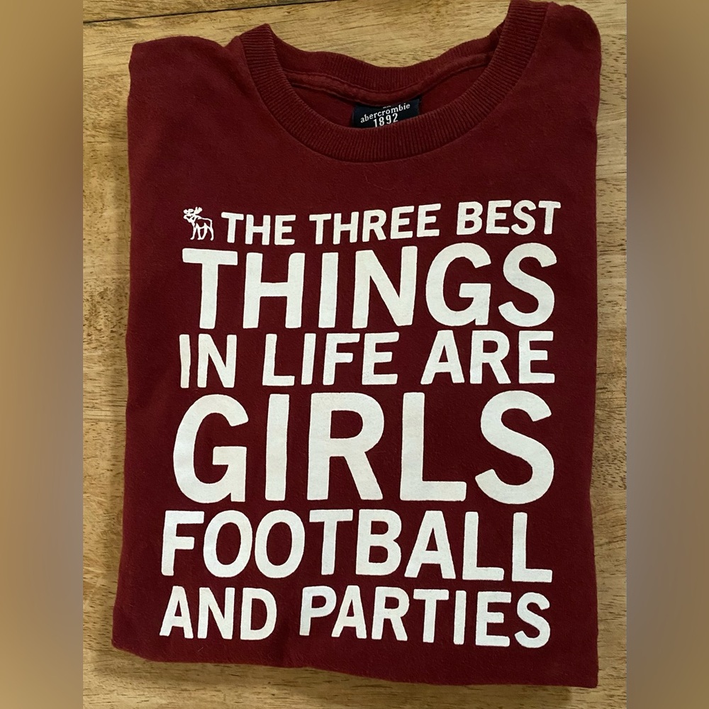 Abercrombie Boy’s XL Maroon‎ Short Sleeve Cotton Graphic Tee